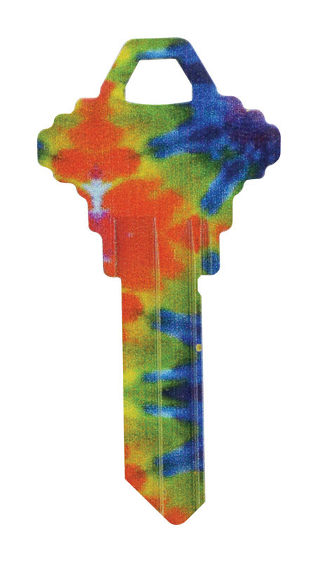 HILLMAN Wackey Tie Dyed House/Office Key Blank 68 SC1 Single For Schlage