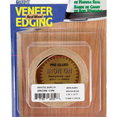 Band-It 2 in. W X 8 ft. L Prefinished White Birch Wood Veneer Edge Banding