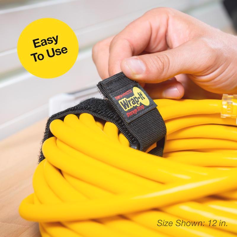 Wrap-It Super-Stretch 1 in. W X 6 in. L Black Stretch Storage Straps 10 lb 6 pk