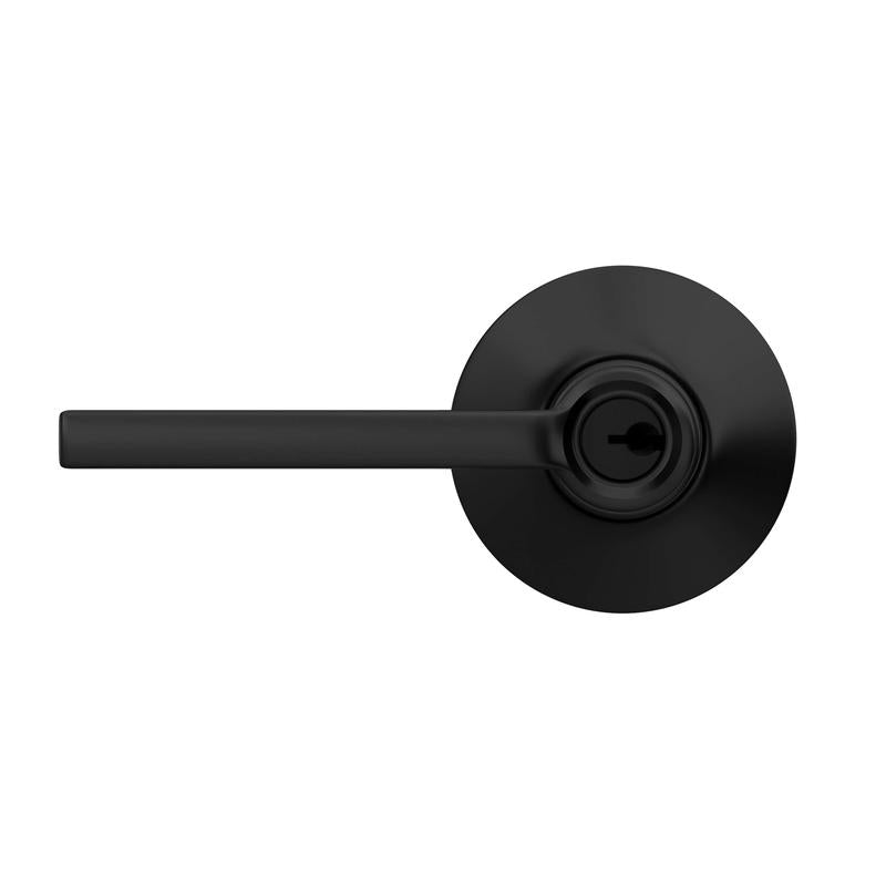 Schlage Latitude Matte Black Entry Door Knob 1-3/4 in.