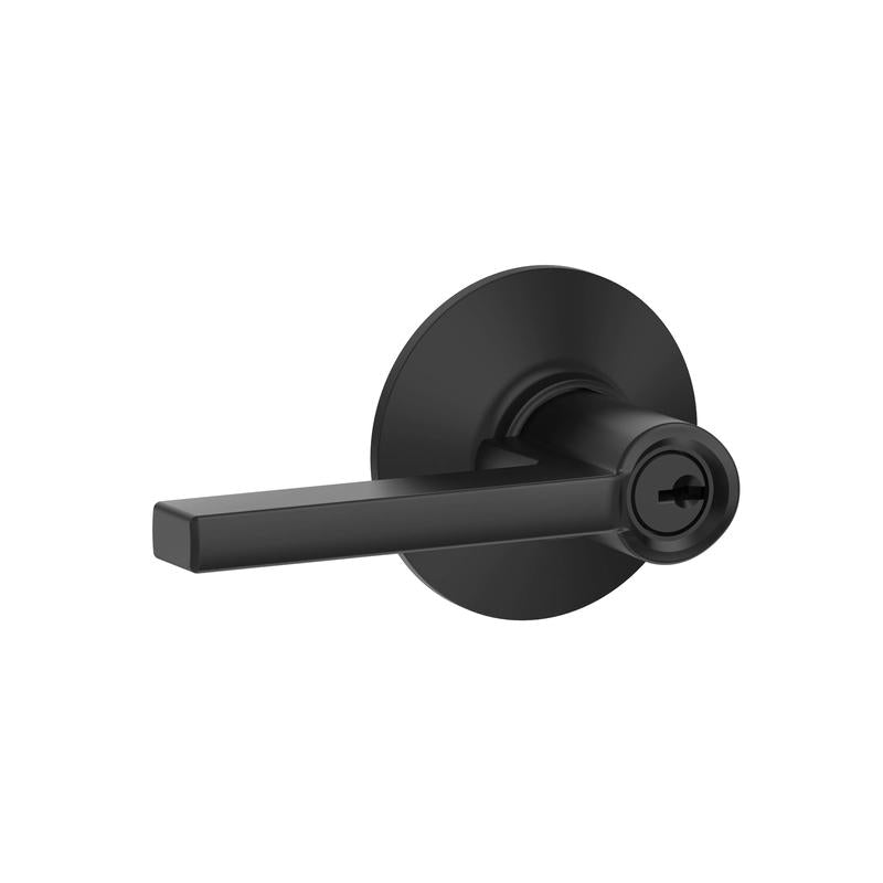 Schlage Latitude Matte Black Entry Door Knob 1-3/4 in.