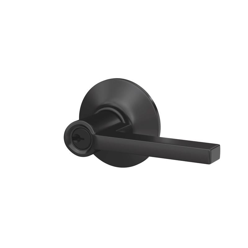 Schlage Latitude Matte Black Entry Door Knob 1-3/4 in.