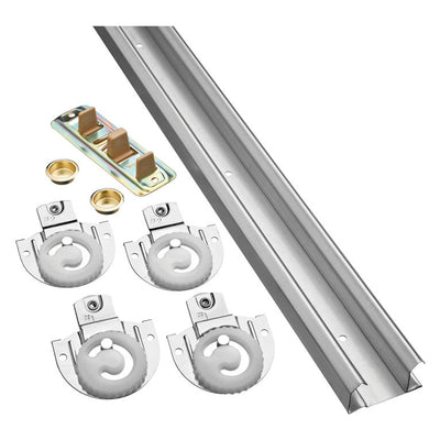 National Hardware 60 in. L Galvanized Silver Nylon/Steel By-Pass Door Hardware Set