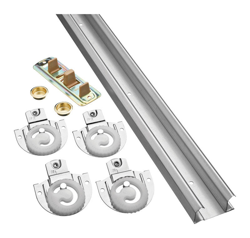 National Hardware 72 in. L Galvanized Silver Nylon/Steel By-Pass Door Hardware Set