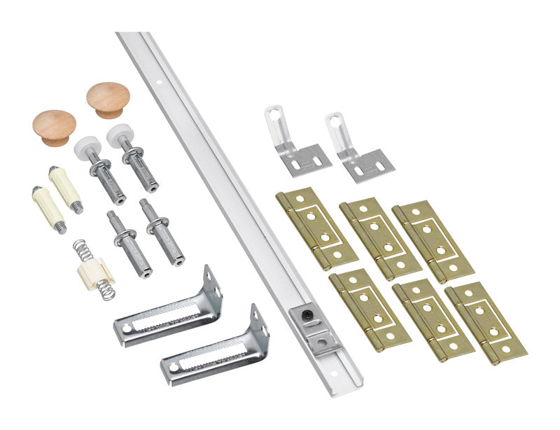 National Hardware 72 in. L White Steel Folding Door Hardware Set
