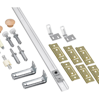National Hardware 72 in. L White Steel Folding Door Hardware Set
