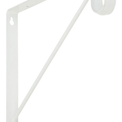 National Hardware White Steel Shelf/Rod Bracket 32 Ga. 12-7/16 in. L