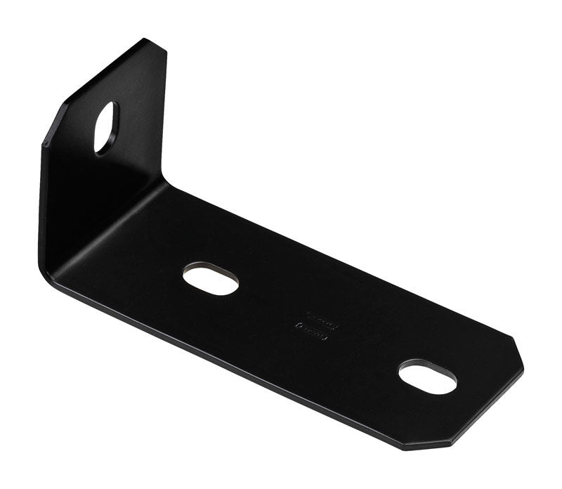 National Hardware 6.8 in. H X 3 in. W X 0.125 in. D Black Carbon Steel Inside Offset Leg Corner Brac