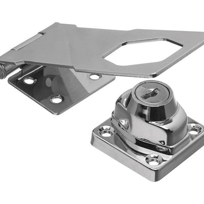 National Hardware Chrome-Plated Die-cast Zinc/Steel 4-1/2 in. L Keyed Hasp Lock