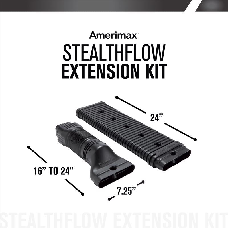 Amerimax StealthFlow 4.75 in. H X 7.25 in. W X 43 in. L Black Vinyl K Downspout Extension