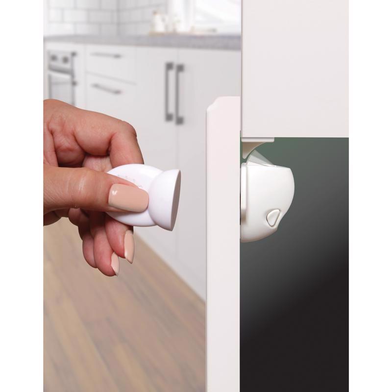 Dreambaby White Plastic Adhesive Magnetic Cabinet Locks 2 pk