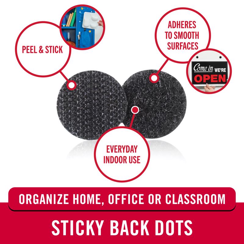 VELCRO Brand Sticky Back Small Nylon Hook and Loop Fastener 5/8 in. L 15 pk