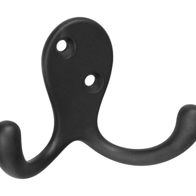 National Hardware Medium Oil Rubbed Bronze Black Zinc 3 in. L Double Hook 35 lb
