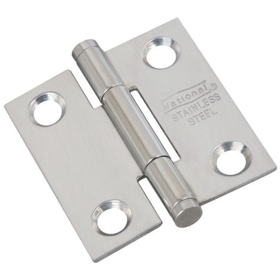 National Hardware 1-1/2 in. L Stainless Steel Door Hinge 2 pk