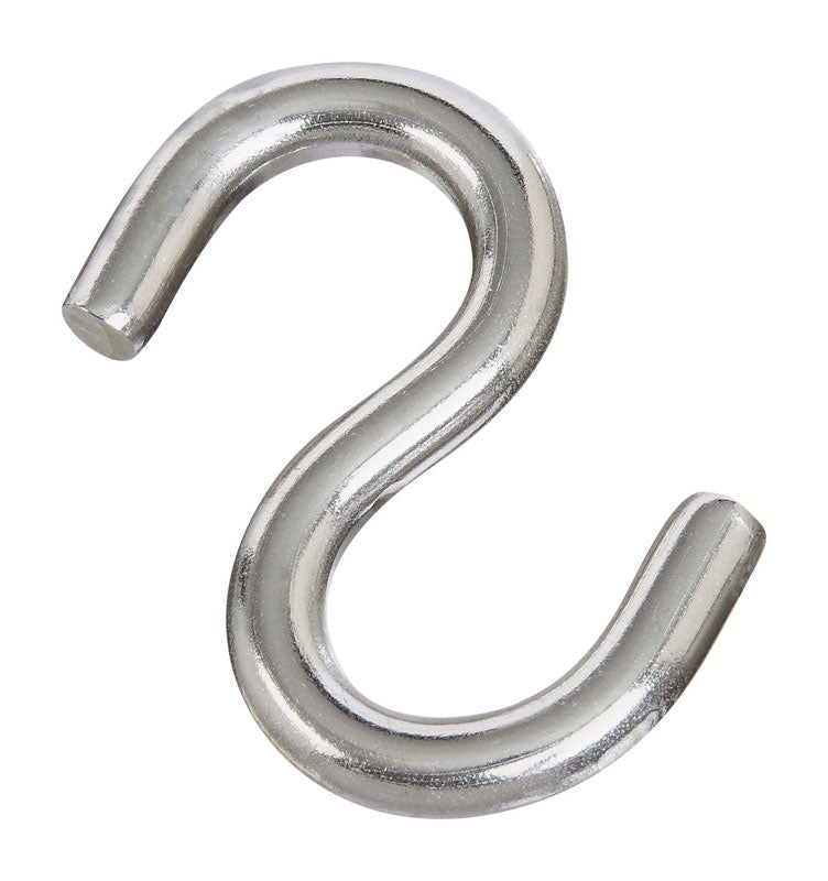 National Hardware Medium Silver Stainless Steel 2.5 in. L Open S-Hook 145 lb