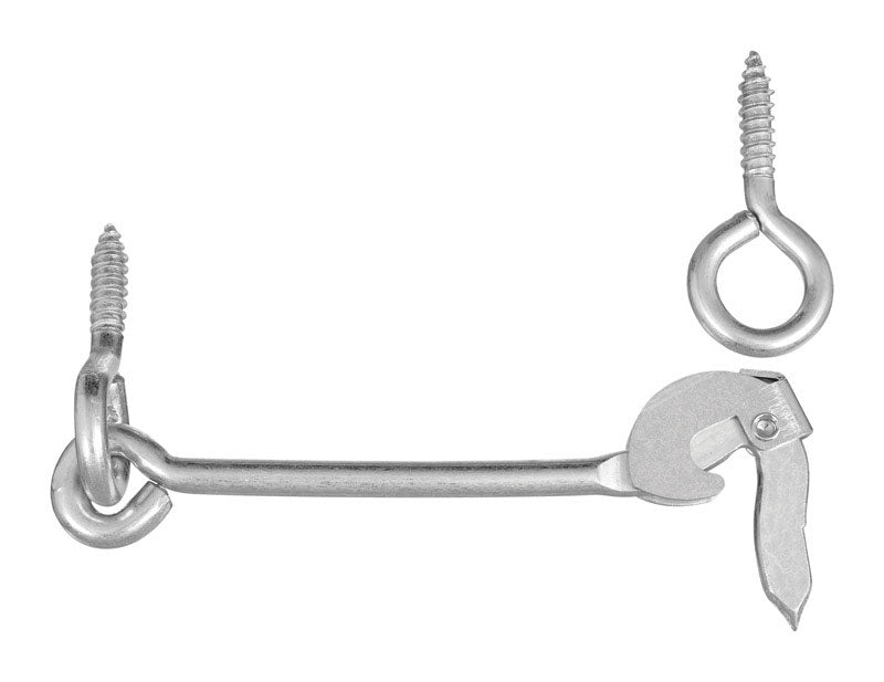 National Hardware Large Zinc-Plated Silver Steel 6 in. L Safety Gate Hook