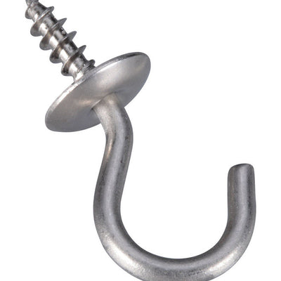 National Hardware Silver Stainless Steel .75 in. L Cup Hook 4 pk