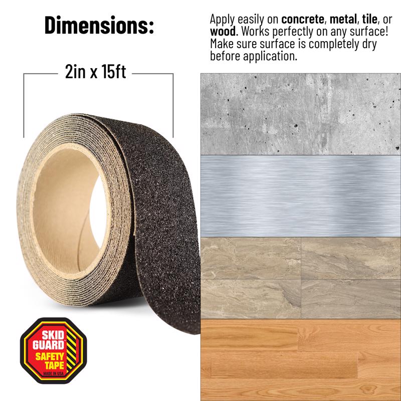 Skid Guard Black Anti-Slip Tape 2 in. W X 15 ft. L