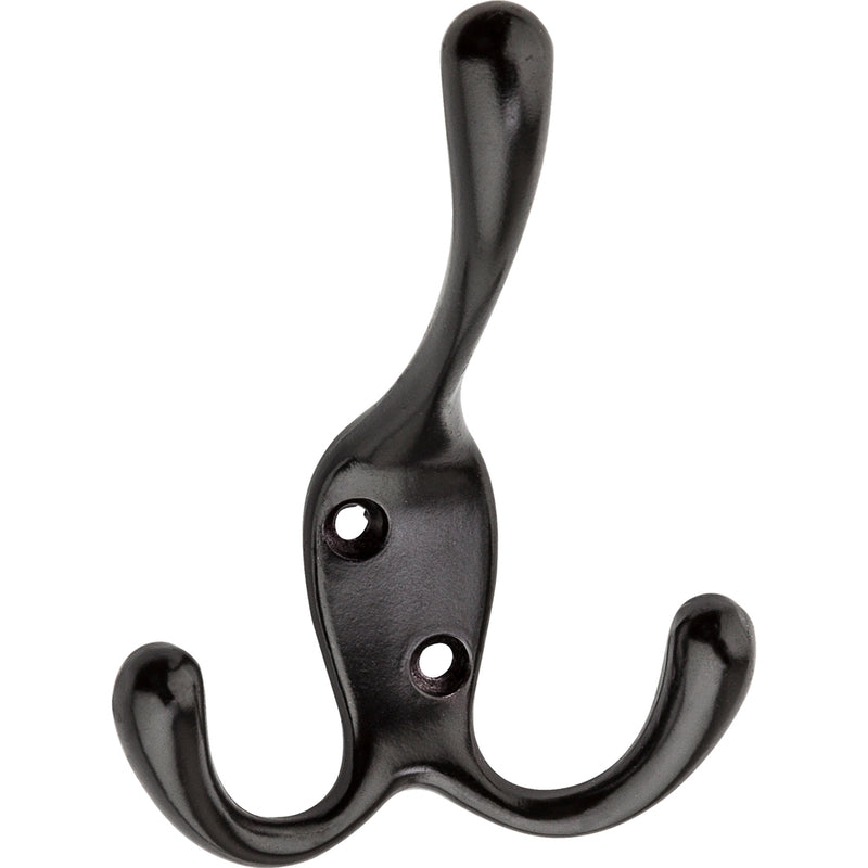 National Hardware Large Oil Rubbed Bronze Black Zinc 3-15/16 in. L Triple Hook