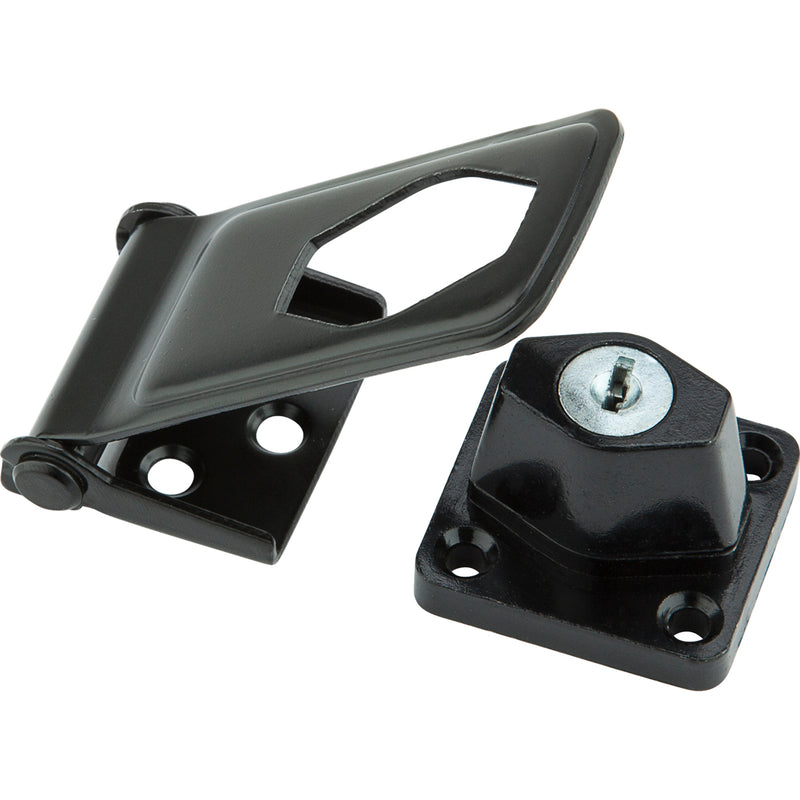 National Hardware Black Steel 3.5 in. L Keyed Hasp Lock