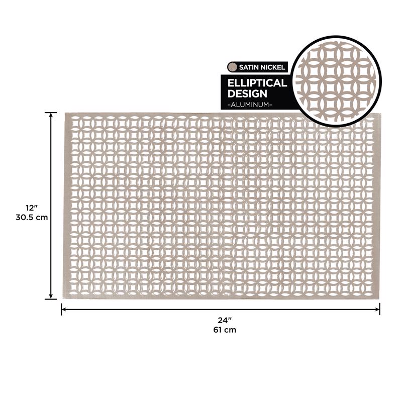 M-D Building Products 0.02 in. X 12 in. W X 24 in. L Satin Nickel Aluminum Elliptical Sheet Metal