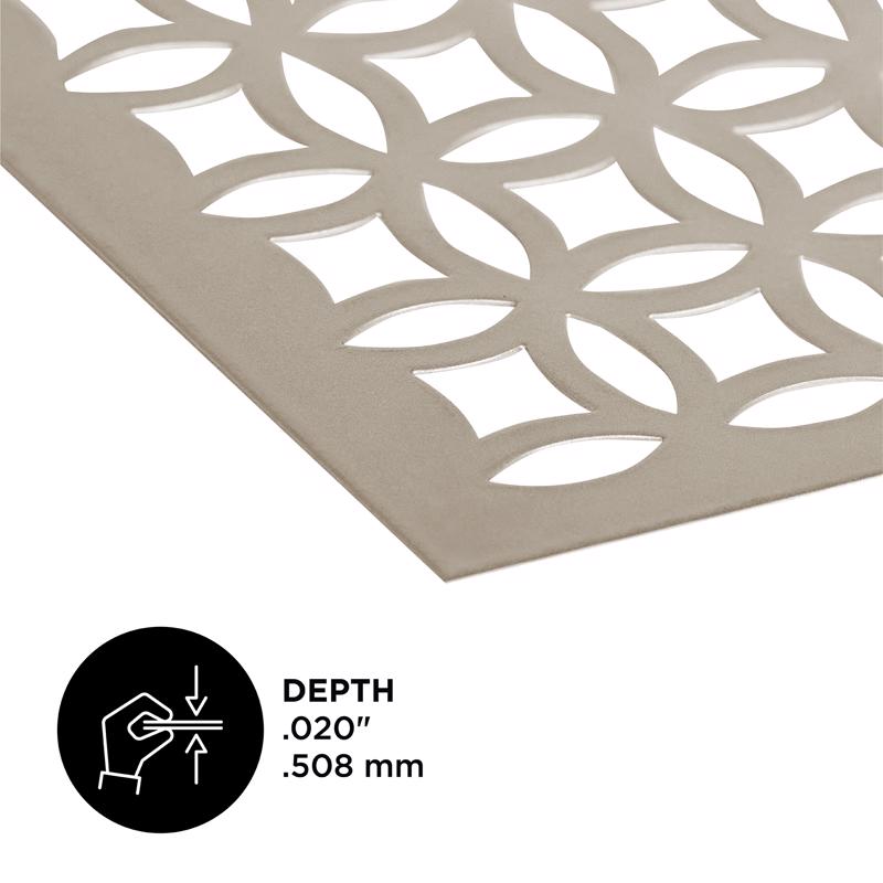 M-D Building Products 0.02 in. X 12 in. W X 24 in. L Satin Nickel Aluminum Elliptical Sheet Metal