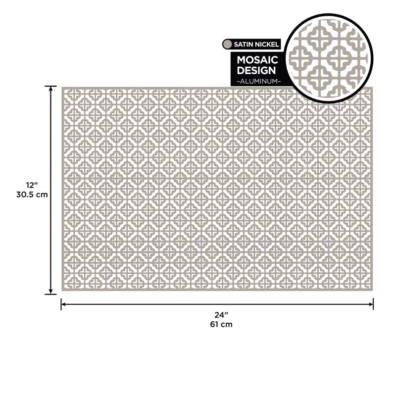 M-D Building Products 0.02 in. X 12 in. W X 24 in. L Satin Nickel Aluminum Mosaic Sheet Metal