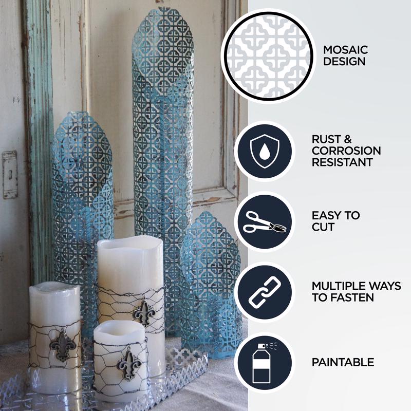 M-D Building Products 0.02 in. X 12 in. W X 24 in. L Satin Nickel Aluminum Mosaic Sheet Metal