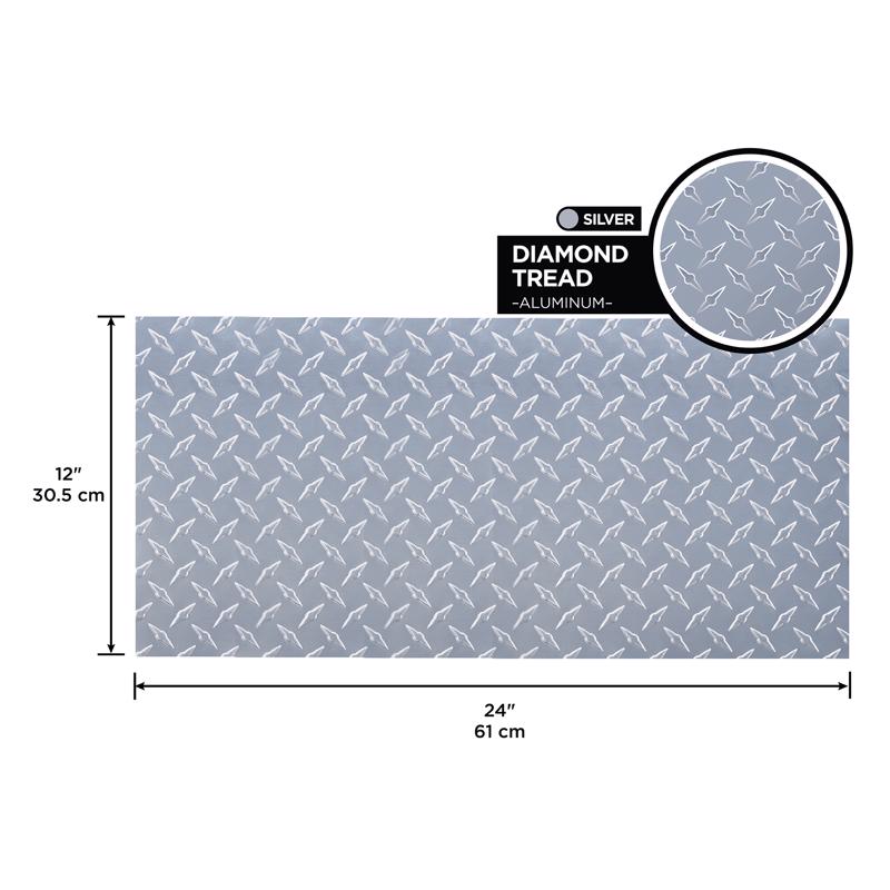 M-D Building Products 0.03 in. X 12 in. W X 24 in. L Silver Aluminum Diamond Tread Sheet Metal