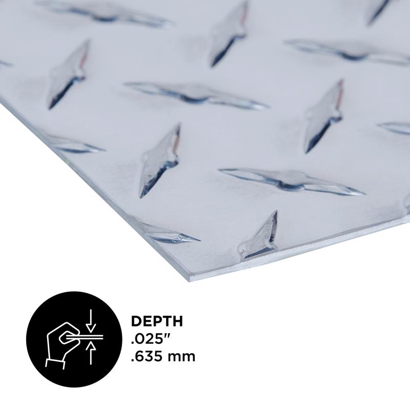 M-D Building Products 0.03 in. X 12 in. W X 24 in. L Silver Aluminum Diamond Tread Sheet Metal