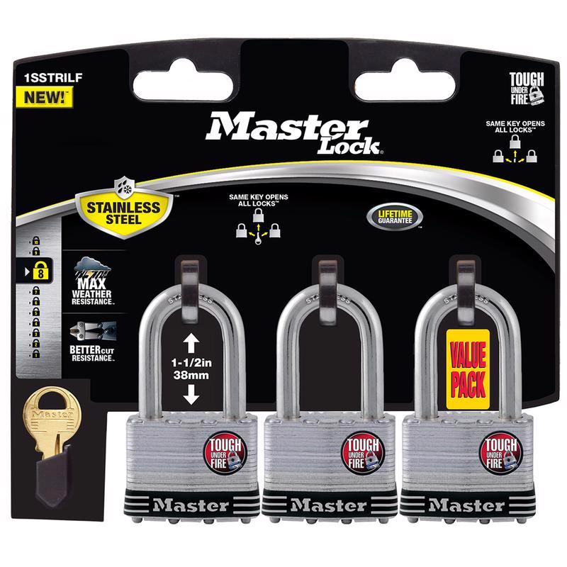 Master Lock 1-3/4 in. W Stainless Steel 4-Pin Cylinder Marine Padlock