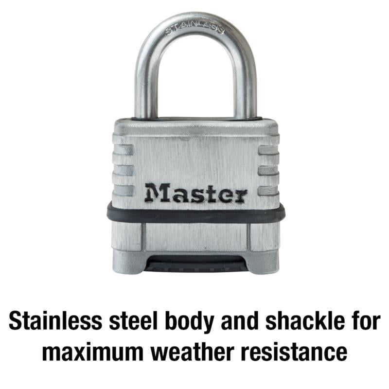 Master Lock 2.25 in. W Stainless Steel 4-Dial Combination Combination Padlock