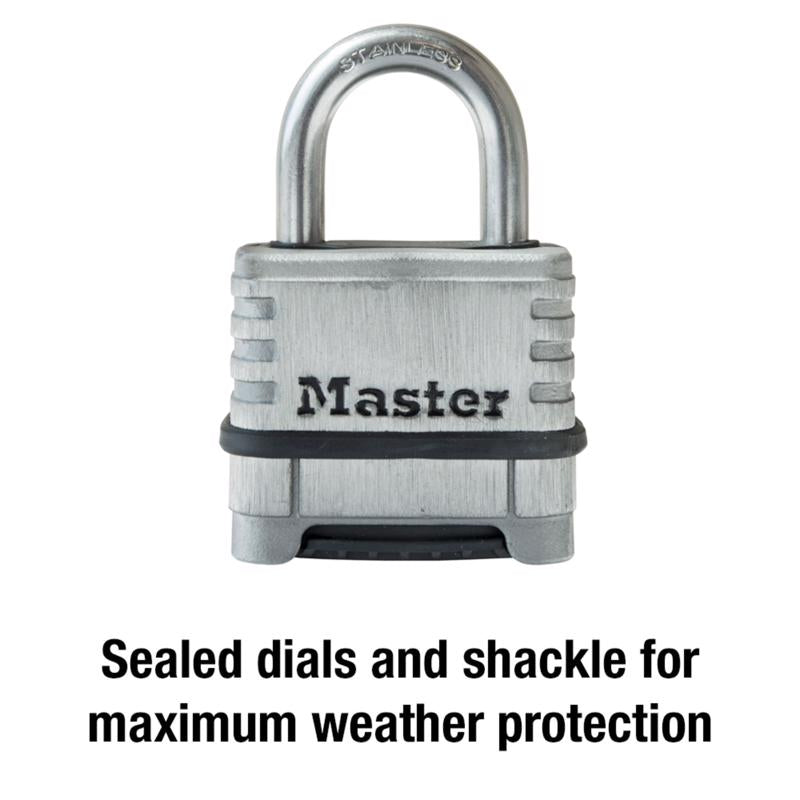 Master Lock 2.25 in. W Stainless Steel 4-Dial Combination Combination Padlock