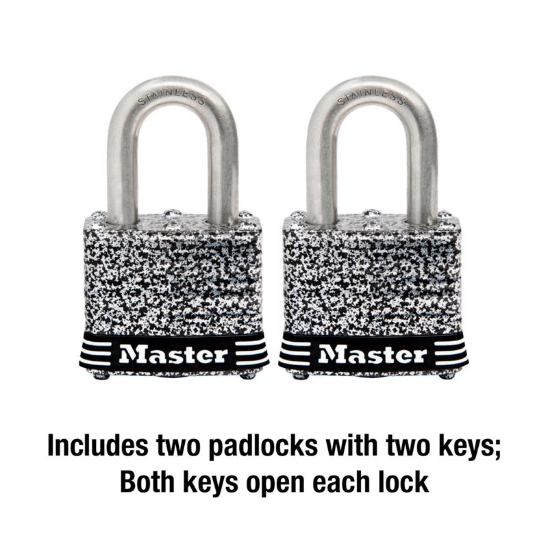 Master Lock 1-9/16 in. W Laminated Steel 4-Pin Tumbler Weather-Resistant Padlock