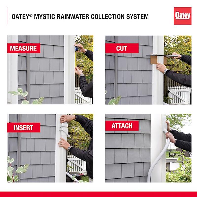 Oatey Mystic 8 in. H X 4 in. W X 6 in. L White Plastic Rain Collection System