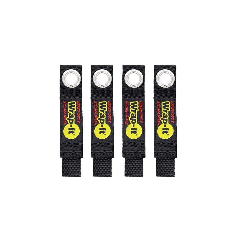 Wrap-It Heavy-Duty 1 in. W X 7 in. L Black Storage Straps 25 lb 4 pk