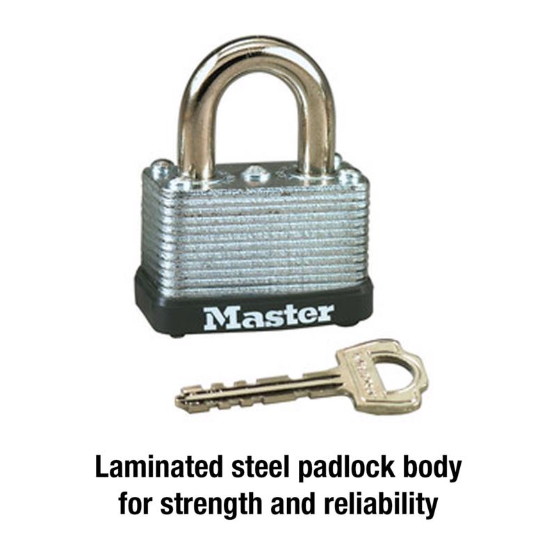 Master Lock 1-1/2 in. W Laminated Steel Warded Locking Warded Padlock