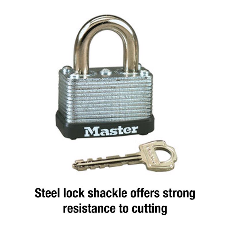Master Lock 1-1/2 in. W Laminated Steel Warded Locking Warded Padlock