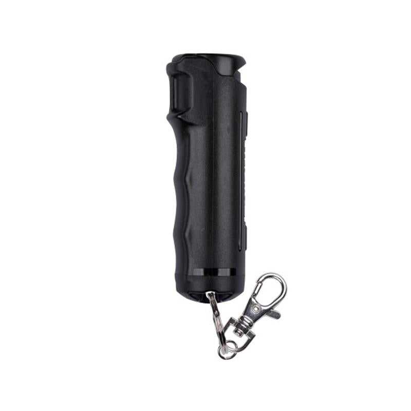 Sabre Pepper Gel Black Aluminum/Plastic Flip Top Keychain