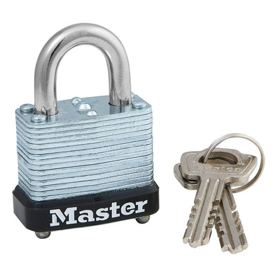 Master Lock 1-1/16 in. H X 1-1/8 in. W Laminated Steel Warded Locking Exterior Padlock