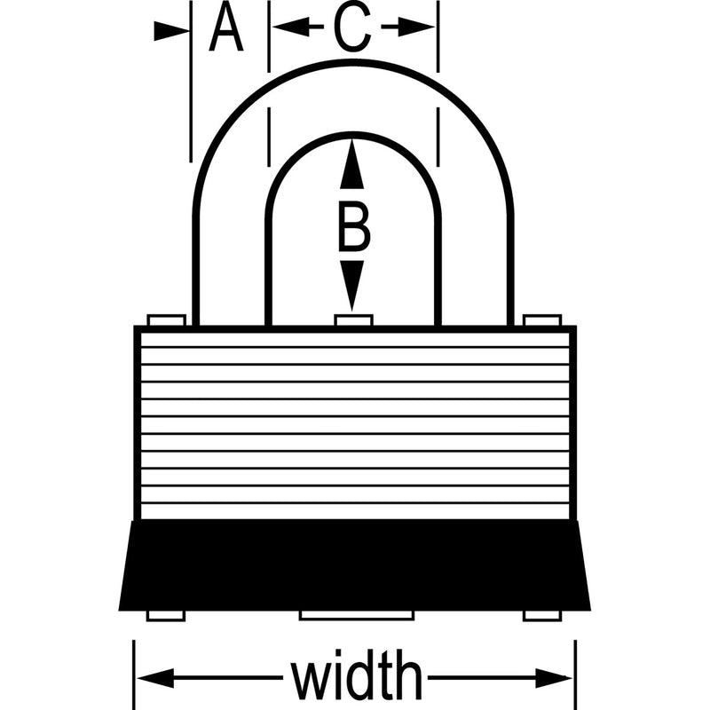 Master Lock 1-1/16 in. H X 1-1/8 in. W Laminated Steel Warded Locking Exterior Padlock