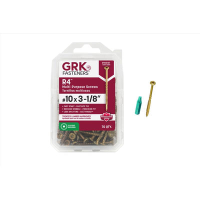 GRK Fasteners R4 No. 10 X 3-1/8 in. L Star Coated W-Cut Multi-Purpose Screws 70 pk