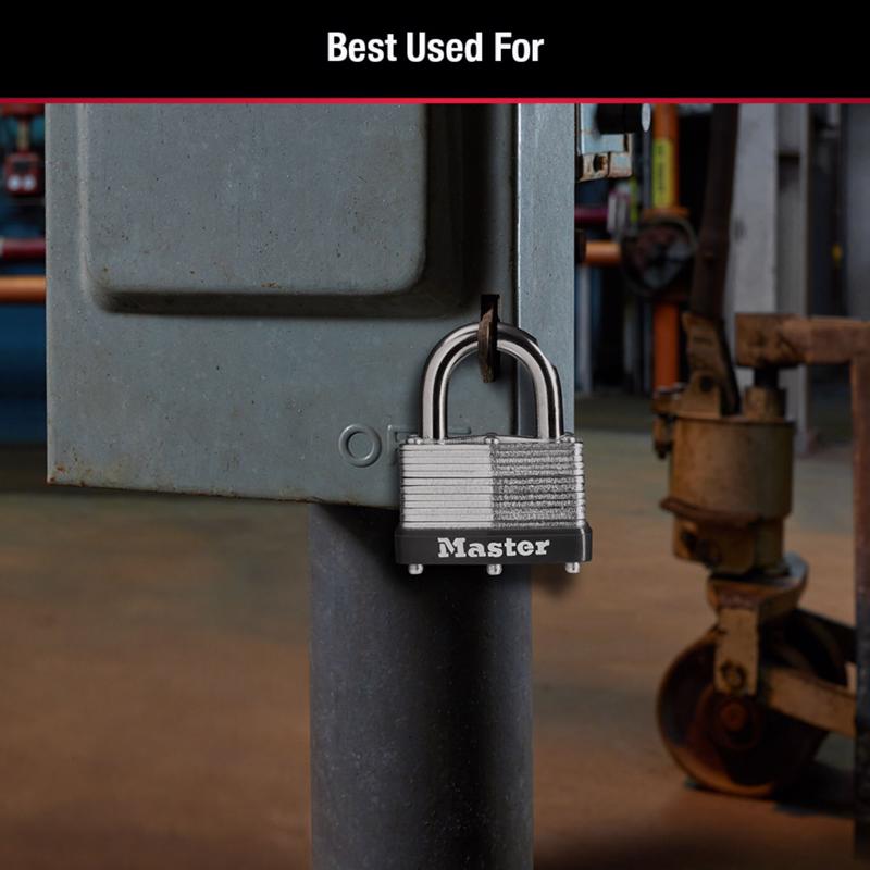 Master Lock 1-1/16 in. H X 1-3/4 in. W Laminated Steel Warded Locking Warded Padlock