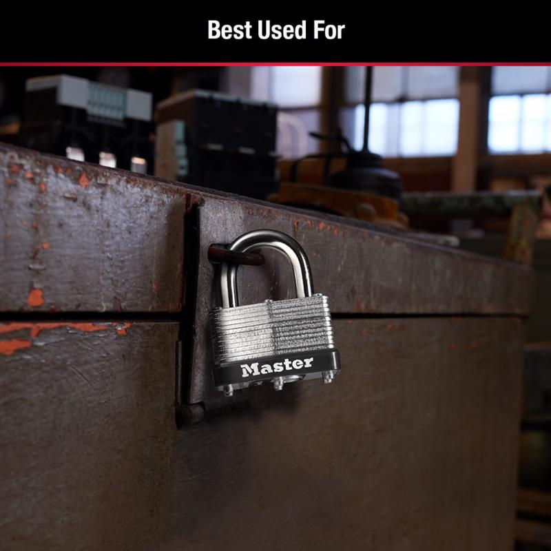 Master Lock 1-1/16 in. H X 1-3/4 in. W Laminated Steel Warded Locking Warded Padlock