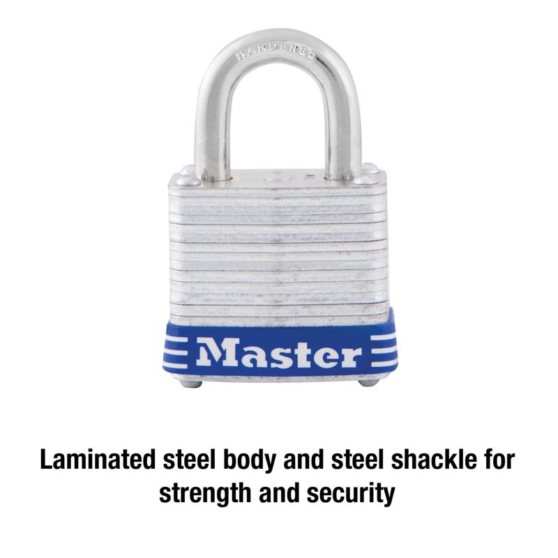 Master Lock 1 in. H X 1-1/8 in. W Laminated Steel 4-Pin Cylinder Exterior Padlock