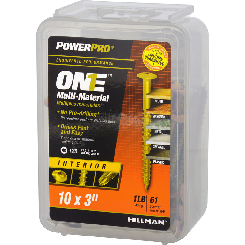 HILLMAN Power Pro No. 10 Ga. X 3 in. L Star Wafer Head Coarse Multi-Material Screws