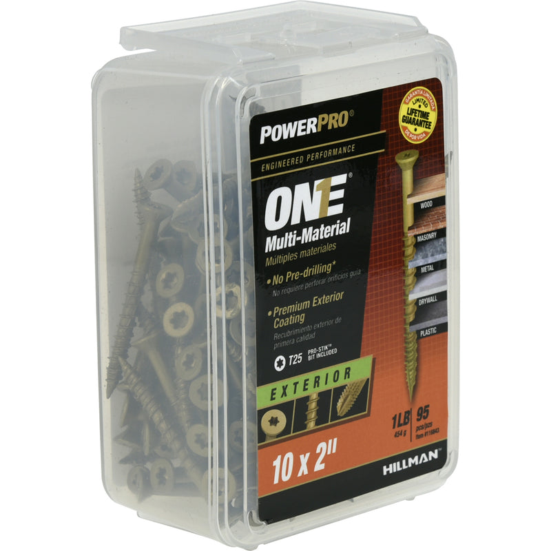 HILLMAN Power Pro No. 10 Ga. X 2 in. L Star Flat Head Coarse Multi-Material Screws