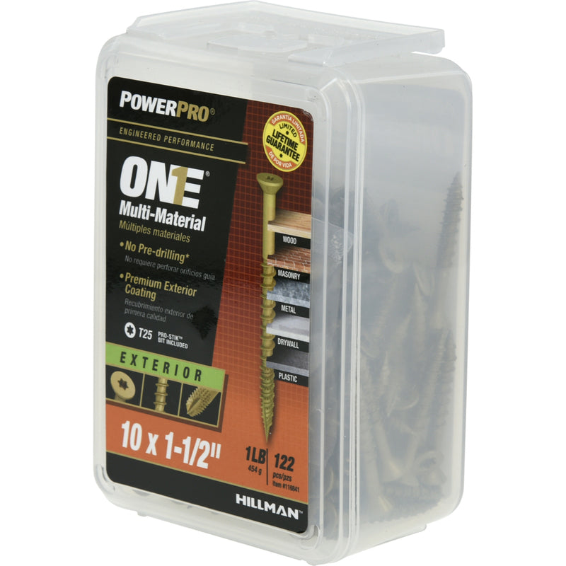 HILLMAN Power Pro No. 10 Ga. X 1-1/2 in. L Star Flat Head Coarse Multi-Material Screws