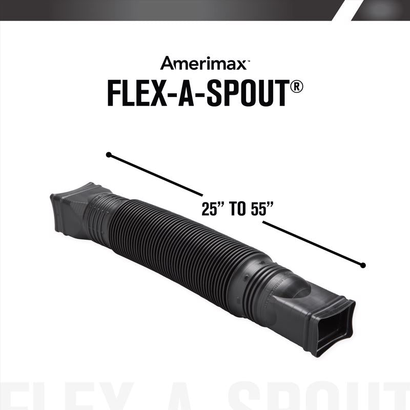 Amerimax Flex-A-Spout 4 in. H X 4 in. W X 25.5 in. L Black Vinyl K Downspout Extension