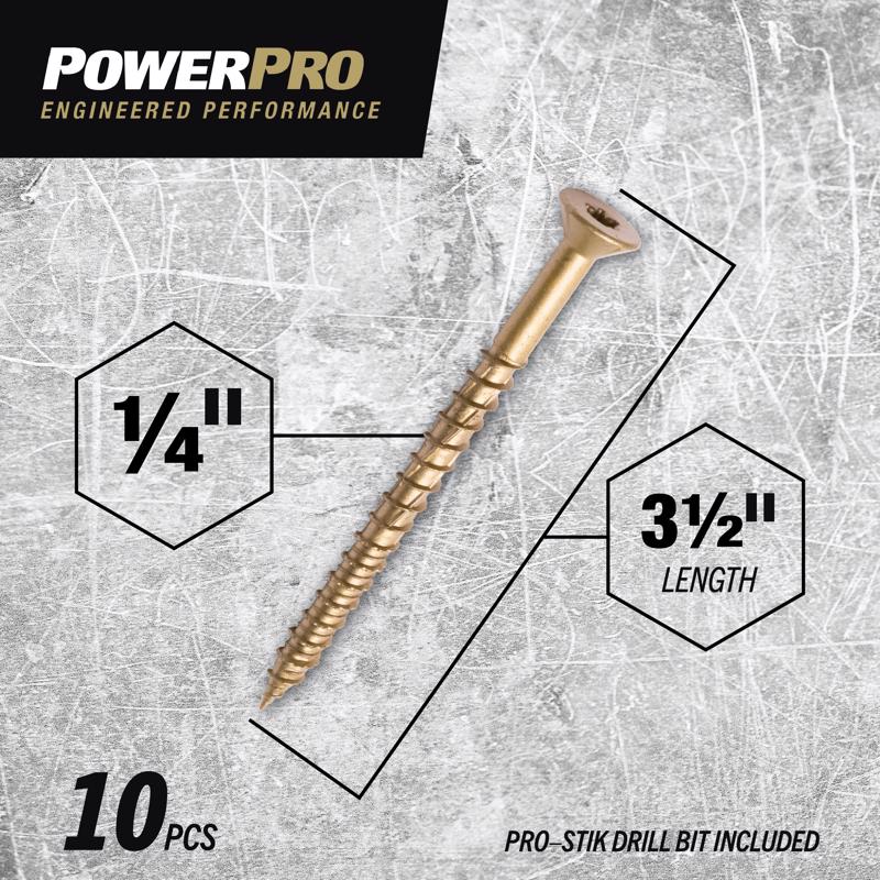 HILLMAN Power Pro 1/4 in. Ga. X 3-1/2 in. L Star Flat Head Coarse Multi-Material Screws